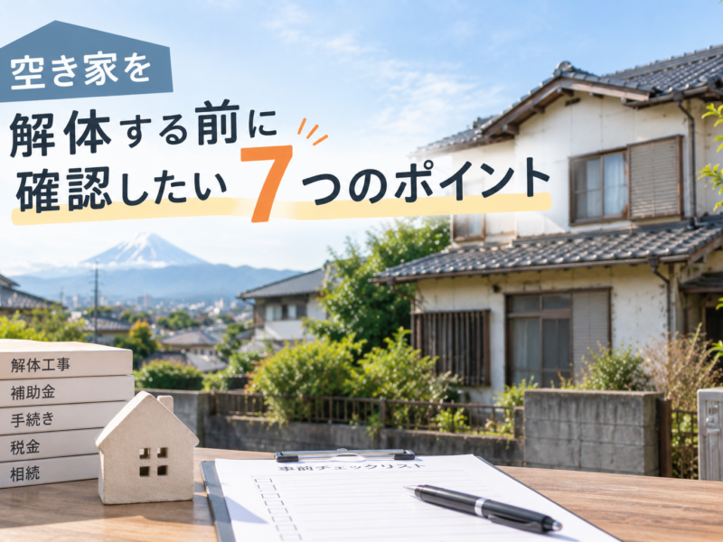 富士宮市で空き家を解体する前に確認したい7つのポイント