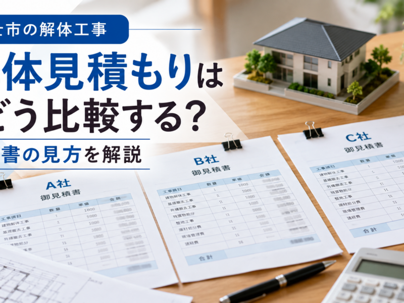 富士市の解体見積もりはどう比較する？見積書の見方を解説